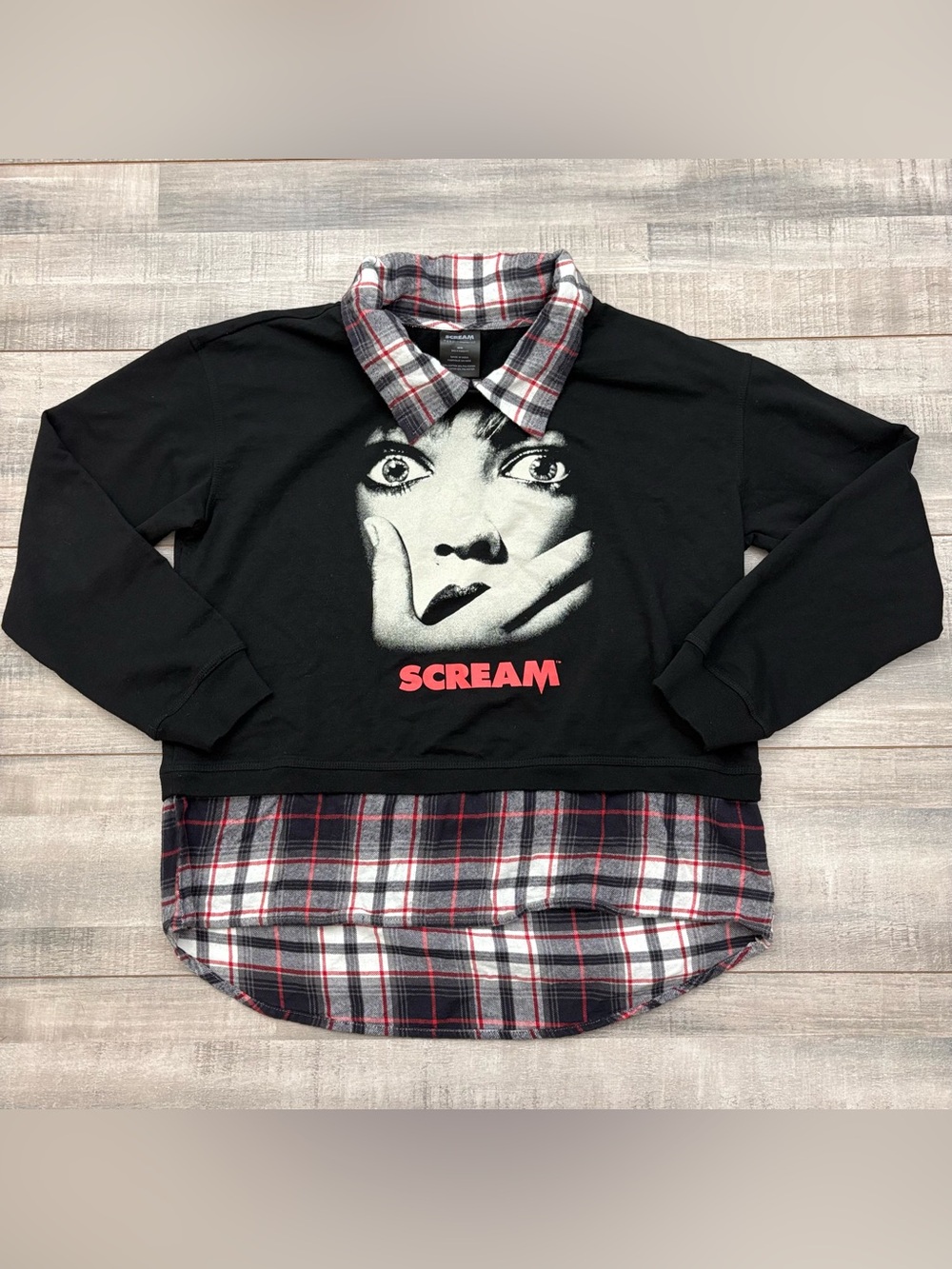 Miramax x Scream Plaid Flannel Long Sleeve Shirt Women Medium Halloween Slasher